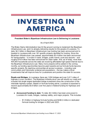 拜登总统的两党基础设施​​法案正在路易斯安那州实施